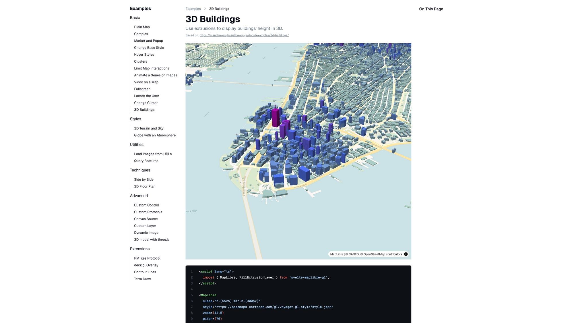Gallery image for Svelte MapLibre GL